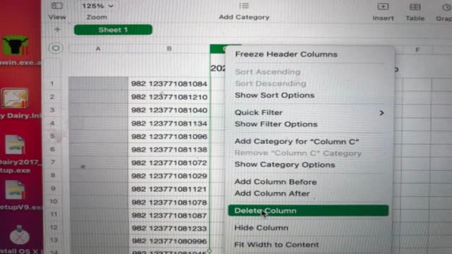 <p>Put the cursor on any of the letters ( A,B,C etc ) at the top of a blank column ( before or between existing data but not after the last data column) right click and delete column</p>