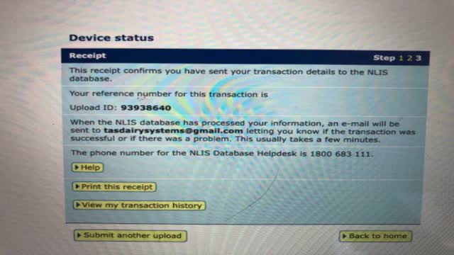 <p>If you are successful this screen will come up if not there will be red writing on it highlighting your problems</p>