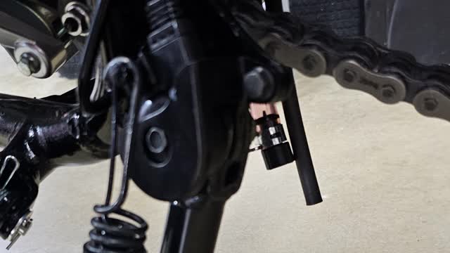 <p>Ensure the side stand gear-safety switch is clean and lubricated
This keep the rider safe from accidentally putting the bike in gear while the stand is still out,</p>