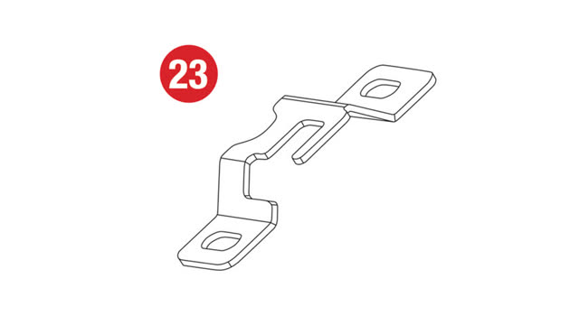 <p>The next step requires the following supplied parts:
Item 23:</p>
<ul>
<li>Camera bracket</li>
</ul>