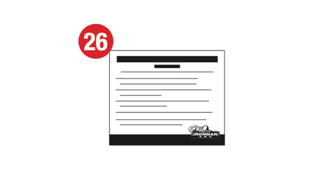 <p>The next step requires the following supplied parts:
Item 26:</p>
<ul>
<li>Recovery point warning sticker</li>
</ul>