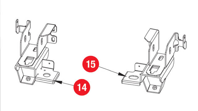 <p>The next step requires the following supplied parts:
Item 14:</p>
<ul>
<li>Support Mounting Bracket - LHS
Iem 15:</li>
<li>Support Mounting Bracket - RHS</li>
</ul>