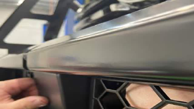 <p>Clip radar cover onto the bracket and push the clips back.</p>
<p>Note: Leave the cover loose to assist with reconnection of the radar plug once bull bar is installed.</p>