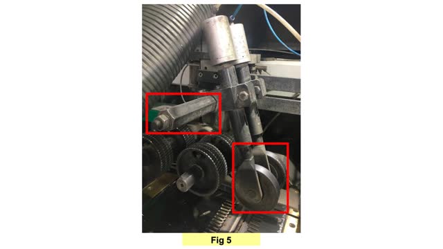 <h4>Pre-Start Checks (Continued)</h4>
<ul>
<li>Adjust hold down rollers 2-3mm below timber (Fig 5)</li>
<li>Secure nuts and bolts; replace if needed</li>
<li>Check extraction hoses are clear</li>
<li>Ensure extraction system is on</li>
<li>Verify chip breakers and cutter heads are secure</li>
<li>Rotate cutter heads backward to ensure freedom</li>
</ul>