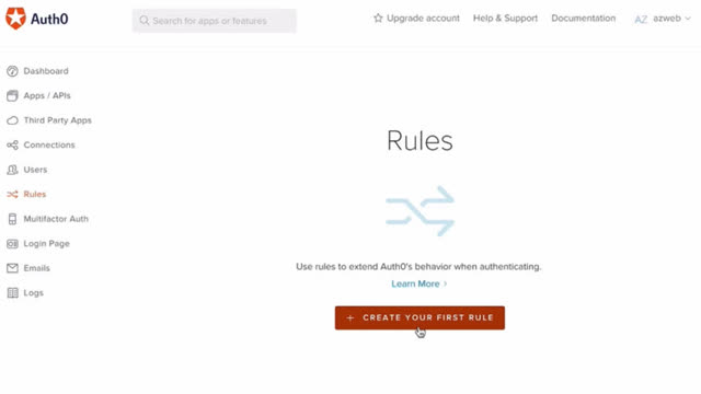 <p>Click on the "Create Your First Rule" button.</p>
