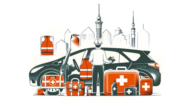 <p><strong>Verify Safety Equipment</strong></p>
<ul>
<li>Ensure the vehicle has all safety equipment: fire extinguisher, first aid kit, hard hats, and orange vests</li>
</ul>