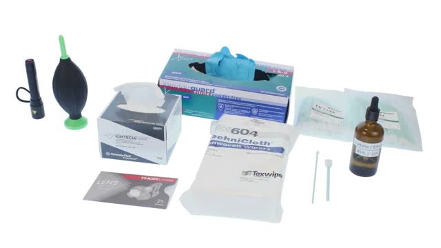 <h4>CLEANING MATERIALS</h4>
<ul>
<li><a href="https://whyasap.ie/product/lite-nitrile-powder-free-examination-glove/">Gloves</a></li>
<li><a href="https://www.visibledust.com">Bulb blower</a></li>
<li>Lens Cleaning Wipes (options below)</li>
<li>Swabs small/large (options below)</li>
<li><a href="https://www.sigmaaldrich.com">Cleaning solvents - Acetone 70 - 85% / Ethanol 15 - 30%</a></li>
<li><a href="https://ledlenser.com">Torch</a></li>
</ul>