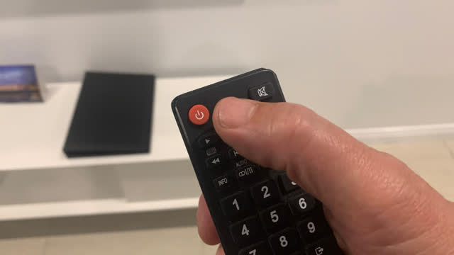 <p>Turn TV on.</p>