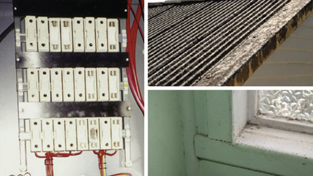 <p>Asbestos can be in places that you might not expect; including behind fuse boxes, in roofing, and window sills.</p>