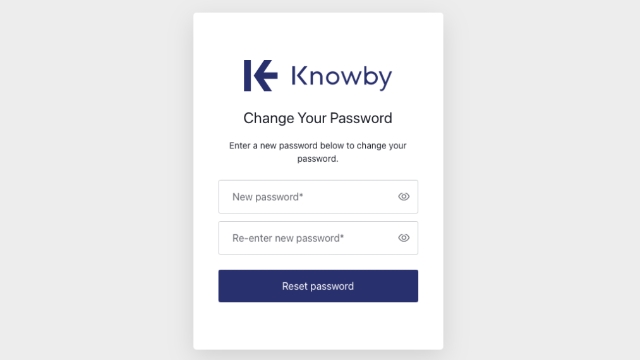 Enter a new password, then re-enter the same password as a confirmation.