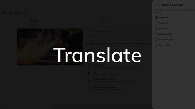 * [How to translate knowbys into multiple languages - Web](https://knowby.show/b2a27ed4-570b-4e4b-8151-123719eba655)
* [How to translate knowbys into multiple languages - iOS or Android](https://knowby.show/c2edcab0-6750-4f06-9fbb-a39a21ddb6c4)