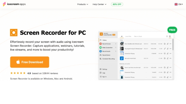 <h4><a href="https://icecreamapps.com/Screen-Recorder/">Icecream Screen Recorder</a></h4>
<p>With support for over 50 languages, Icecream Screen Recorder is one of the best screen recorders for global teams. You can also add your own watermark to your recordings, choose your recordings’ video quality, trim recordings, and set timers for each task you want to complete during your screen recordings.</p>