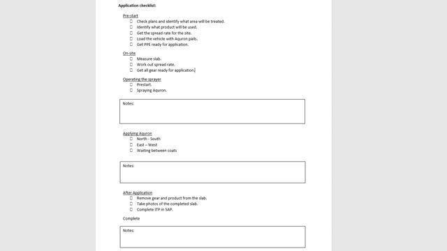 <p>Application checklist:</p>