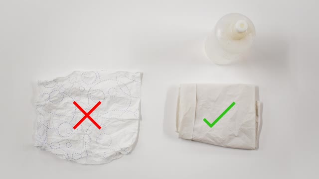 <p>Prepare tools for surface cleaning:</p>
<ol>
<li>Industrial Methylated Spirit (IMS)</li>
<li>White tissue (coloured tissues must NOT be used)</li>
</ol>
