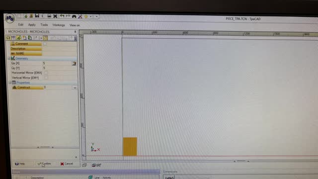 <p>You will see a yellow rectangle that represents 1 press of the head into the board with a 5mm border.</p>
