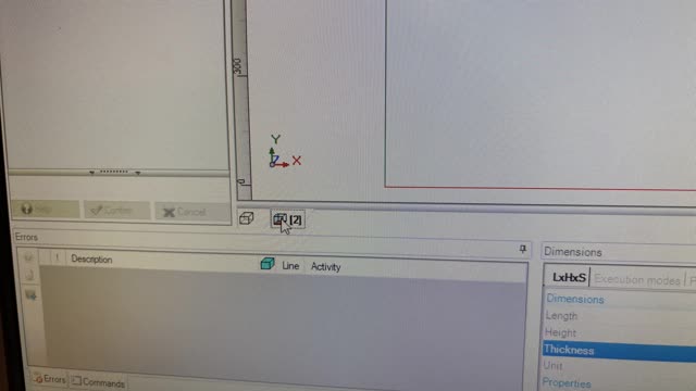 <p>When your dimensions are added click the shown icon to change the view from 3D to a 2D image to add the perforation program.</p>
