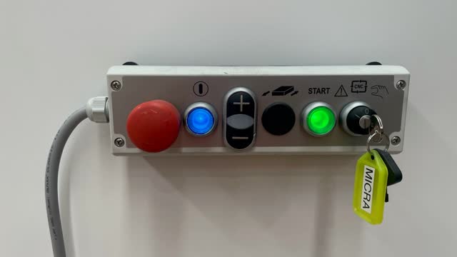 <p>The green start button will be flashing. When you are sure the workpiece is secure press the green button & the program will run. Note do not stand directly in front of the board whilst machining it can move in unexpected ways & could cause injury.</p>
<p>Unload board when complete.</p>