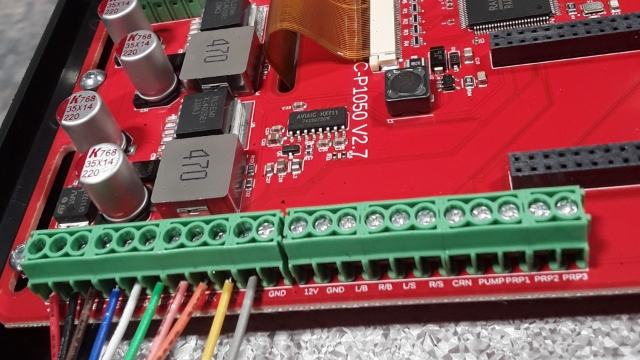 <p>Wire them to the board connector, following the colour scheme shown in the photo. (Please double- or triple-check the connections, as errors may affect the monitor's functionality).</p>
