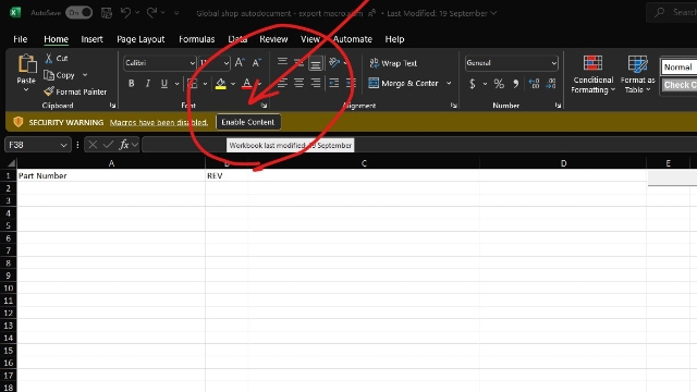 <p>next "enable content" at the top, to allow the macro to run in the next steps. Note: this will only ask this the first time you open the document.</p>