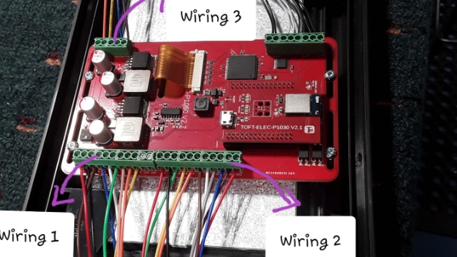 <p>Wire them to the board connector, following the colour scheme shown in the photo. (Please double- or triple-check the connections, as errors may affect the monitor's functionality).</p>