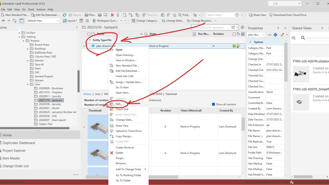 <p>Existing folder: you need your folder structure to match exactly whats in the cloud</p>
<p>You need to get/download the folder to your local before saving. Open AutodeskVault and right click to "get" a part.</p>
<p>Version '23 you can't "get" an empty folder #annoying.
#2025 may change this.</p>