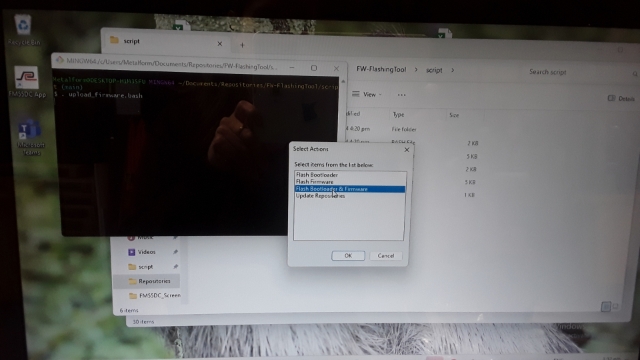 <p><strong>For example</strong>, To flash a new T&F microcontroller, select</p>
<ul>
<li>“Flash Bootloader & Firmware” option if is the first time that the MCU is being flashed. And Click OK</li>
<li>"Flash Firmware" option if just updating the software. And Click OK</li>
</ul>