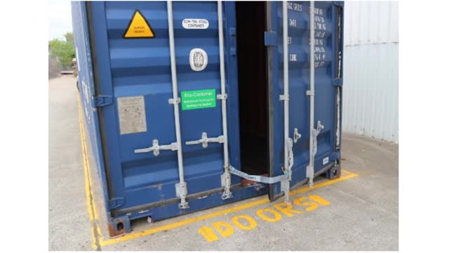 <p>Open doors slowly and check for any unsecured freight leaning on the doors. If no freight is identified as leaning against door, close doors and remove container door safety strap</p>