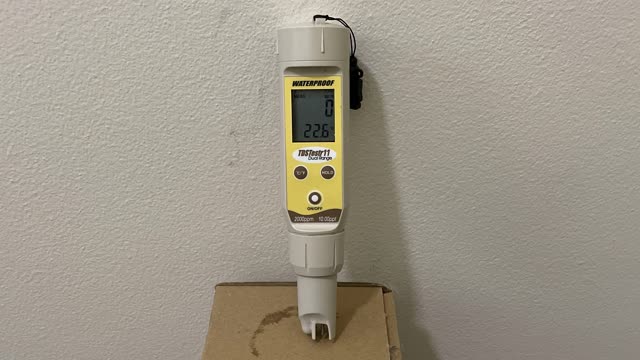 <p>Use an appropriate TDS meter and turn the device on.</p>
