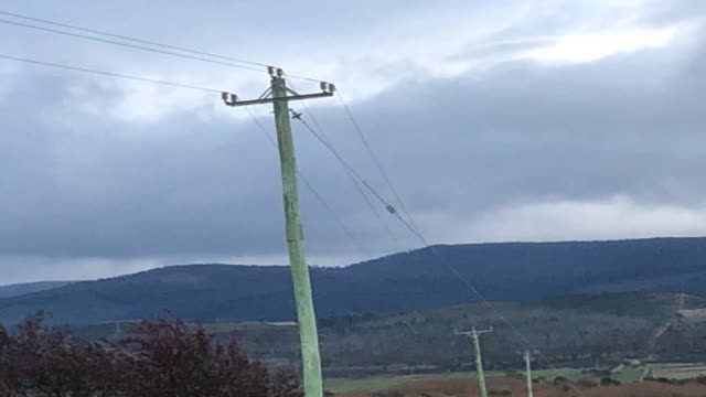 <p>Overhead power lines:
Most farms have overhead power.
Be aware where they are!!
Ensure front end loaders are down when near them.</p>