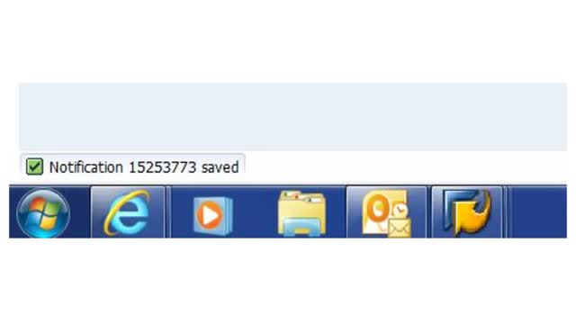 <p>SAP will assign a Notification Number that is visible on the bottom left of the screen and return to the Notification entry screen.</p>