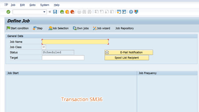 <p>Set up the batch job to run on a regular basis using the background print option within the /PM11/SAPDMS transaction
or by using the SM36 transaction.
Set the period for the batch job to be at least half the duration of the creation date range set in step 5.</p>
