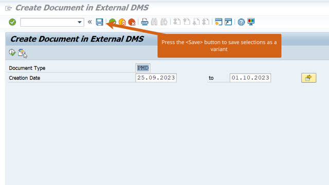 <p>To set-up this process a scheduled background job (recommended):</p>
<ul>
<li>Save the selections in step 2 as a variant.</li>
</ul>