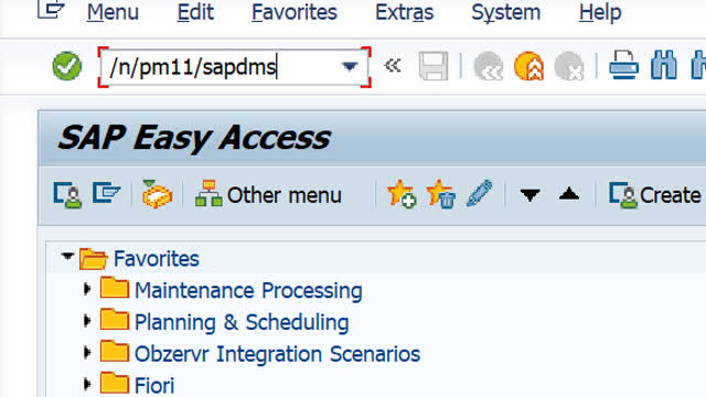 <p>Run transaction /PM11/SAPDMS
Steps 2 to 3 show how to execute the process once off.
Steps 4 to 6 show how to save selections as a variant and then set up a background batch job to be run at a regular interval.</p>