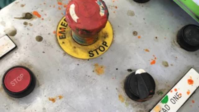 <p>Check control panel to ensure the emergency stop isn’t down. If it’s down you’ll need to twist and pull it up</p>