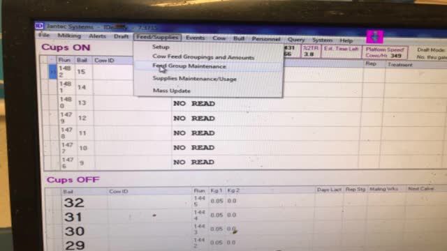 <p>Select feed group maintenance</p>