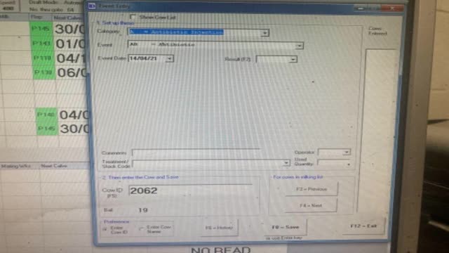 <p>Once you’re on the right cow press F8 to add an event 
Here the highlighted box is on A = antibiotic injection</p>
