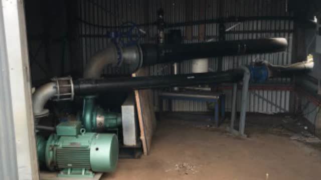 <p>If there is no water coming out of the blue painted line go to the pump shed on the channel on green rises road</p>
