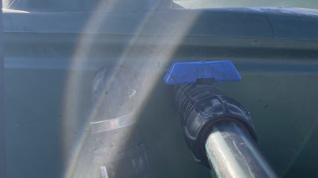 <p>Open the blue tap below that is marked stock water</p>
