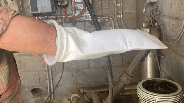 <p>Push down to bottom of filter place hiker back on top and relid the sock filter</p>