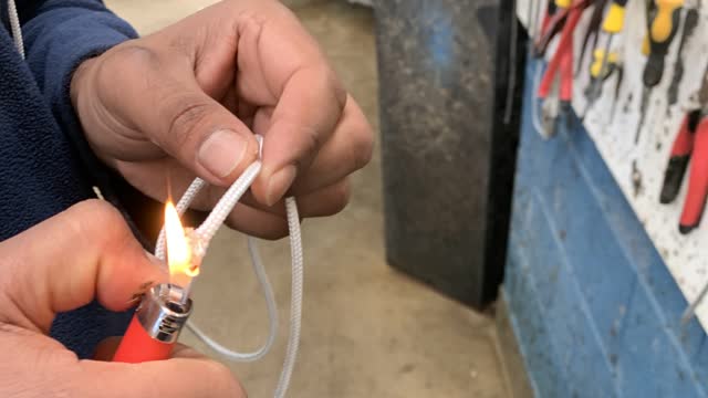 <p>Burn both ends of the string.</p>