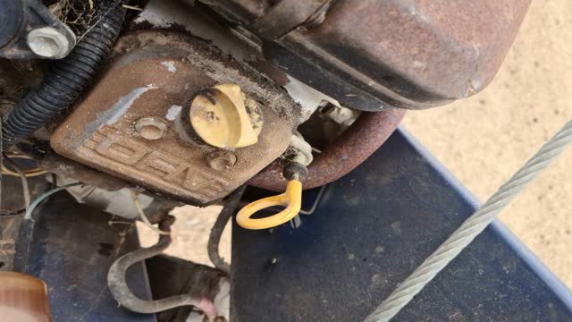 <p>To start engine. Check oil first</p>