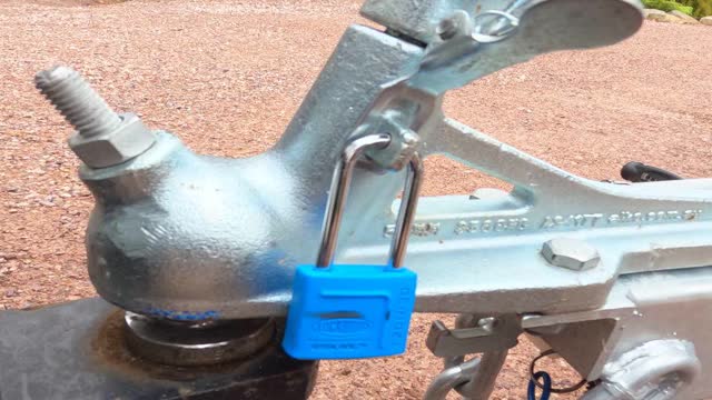 <p>A padlock to prevent tampering while away from the boat and to help prevent theft of the trailer</p>