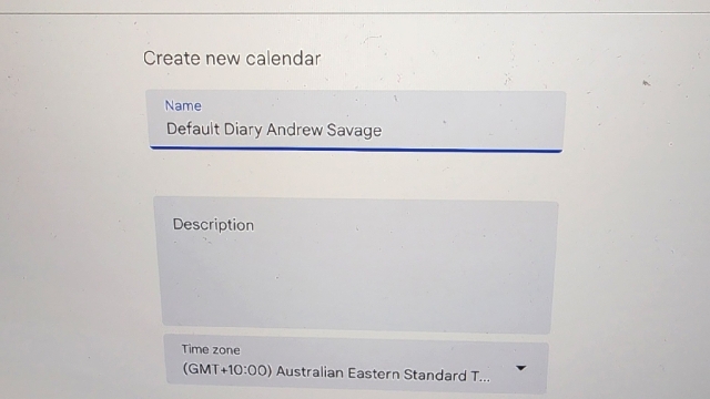 <p>Name your Calendar Default Diary "Name"</p>
