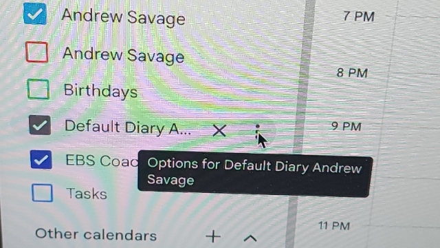 <p>Click on the 3 dots next to your new Calendar</p>
