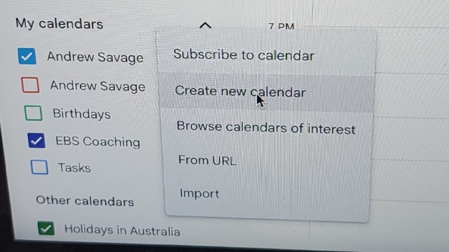 <p>Create New Calendar</p>
