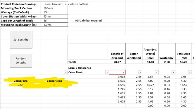 <p>Note the required trims that the portal doesn't bring in automatically (e.g. corner profiles) to the side. By noting these details you will be reminded to enter these into Salesforce as the codes aren't automatically generated by the portal.</p>