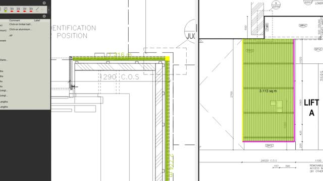 <p>Once all the areas for the code have been accounted for, start adding in trims - e.g. corner profiles where there are external corners, L profiles to cap of the bottoms of the battens/boards. Double check you have allowed for all required trims by looking through the BOQ codes.</p>
