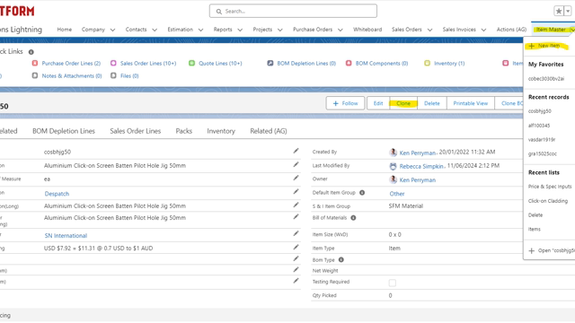 <p>To create a new item, find an existing item that is similar, open it and click Clone, you will then need to edit the code before saving. If you cannot find an item that is similar > click new item, then you will need to work out what the code should be.</p>
