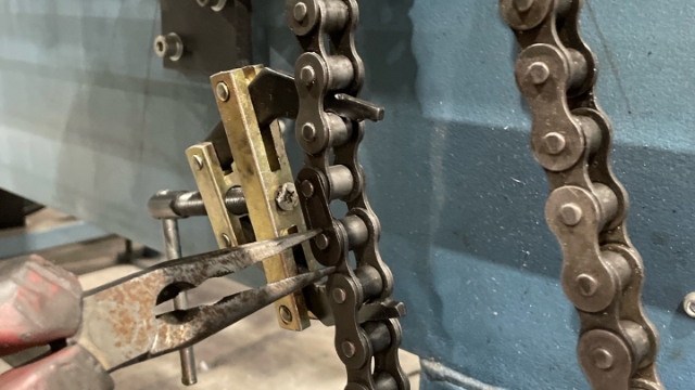 <p>If the chain is to tight, use a chain tensioner to help you.</p>
