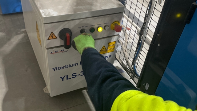 <p>Turn OFF the laser.</p>
